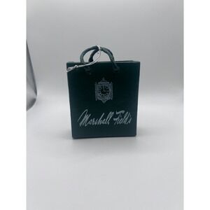 VTG Marshall Field's Green Shopping Bag Christmas Ornament Chicago Dept Store